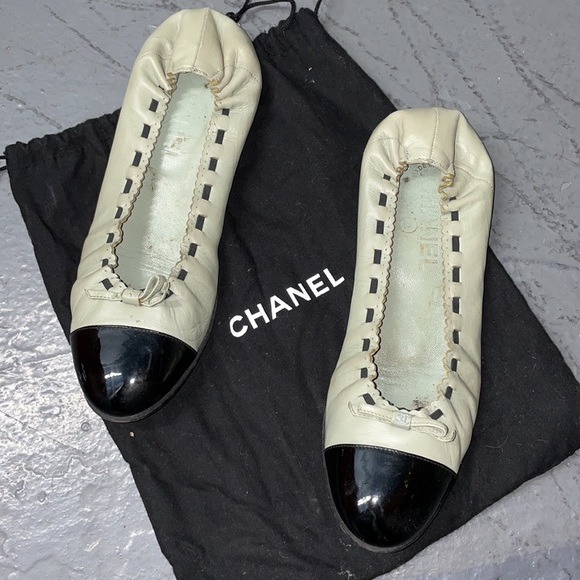 Chanel Seafoam Green Patent Toe Ballet Flats - Picture 15 of 17